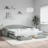 Image de vidaXL Lit de jour et gigogne et tiroirs gris clair 100x200 cm velours