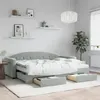 Image de vidaXL Lit de jour avec gigogne et tiroirs gris clair 80x200cm velours