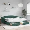 Image de vidaXL Lit de jour avec gigogne et tiroirs vert foncé 80x200cm velours