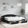 Image de vidaXL Lit de jour avec gigogne et tiroirs noir 80x200 cm velours