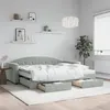 Image de vidaXL Lit de jour avec gigogne et tiroirs gris clair 90x200cm velours