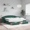 Image de vidaXL Lit de jour avec gigogne et tiroirs vert foncé 90x200cm velours