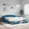 Image de vidaXL Lit de jour avec gigogne et tiroirs bleu 100x200 cm velours