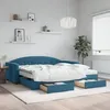Image de vidaXL Lit de jour avec gigogne et tiroirs bleu 100x200 cm velours