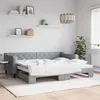 Image de vidaXL Lit de jour avec lit gigogne gris clair 90x200 cm tissu