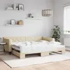 Image de vidaXL Lit de jour avec lit gigogne crÃ¨me 90x200 cm tissu