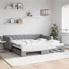 Image de vidaXL Lit de jour avec gigogne sans matelas gris clair 100x200 cm