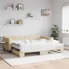 Image de vidaXL Lit de jour avec gigogne et matelas crème 90x200 cm tissu