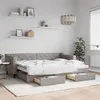 Image de vidaXL Lit de jour avec gigogne et tiroirs taupe 80x200 cm tissu