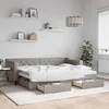 Image de vidaXL Lit de jour avec gigogne et tiroirs taupe 80x200 cm tissu