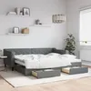 Image de vidaXL Lit de jour avec gigogne et tiroirs gris foncÃ© 90x200 cm tissu