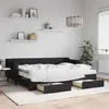 Image de vidaXL Lit de jour avec gigogne et tiroirs noir 80x200 cm tissu