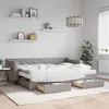 Image de vidaXL Lit de jour avec gigogne et tiroirs taupe 80x200 cm tissu