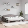 Image de vidaXL Lit de jour avec gigogne et matelas taupe 80x200 cm tissu