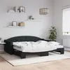 Image de vidaXL Lit de jour avec gigogne et matelas noir 90x200 cm tissu