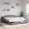 Image de vidaXL Lit de jour avec gigogne et tiroirs taupe 80x200 cm tissu
