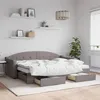 Image de vidaXL Lit de jour avec gigogne et tiroirs taupe 80x200 cm tissu