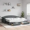 Image de vidaXL Lit de jour avec gigogne et tiroirs gris foncÃ© 90x200 cm tissu