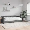 Image de vidaXL Lit de jour avec matelas gris foncé 90x200 cm tissu