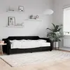 Image de vidaXL Lit de jour avec matelas noir 90x200 cm tissu