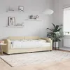 Image de vidaXL Lit de jour avec matelas crème 90x200 cm tissu