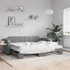 Image de vidaXL Lit de jour avec lit gigogne gris clair 90x200 cm tissu