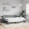 Image de vidaXL Lit de jour avec gigogne sans matelas gris clair 90x200 cm