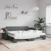 Image de vidaXL Lit de jour avec gigogne sans matelas gris foncÃ© 100x200 cm