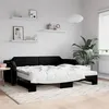 Image de vidaXL Lit de jour avec lit gigogne et matelas noir 80x200 cm tissu
