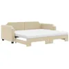 Image de vidaXL Lit de jour avec gigogne et matelas crème 100x200 cm tissu3197661