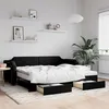 Image de vidaXL Lit de jour avec gigogne et tiroirs noir 80x200 cm tissu