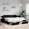 Image de vidaXL Lit de jour avec gigogne et tiroirs noir 100x200 cm tissu