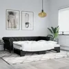 Image de vidaXL Lit de jour avec gigogne et matelas noir 90x200 cm similicuir