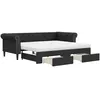 Image de vidaXL Lit de jour avec gigogne et tiroirs noir 90x200 cm similicuir3197735