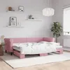 Image de vidaXL Lit de jour avec lit gigogne rose 80x200 cm velours