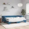 Image de vidaXL Lit de jour avec lit gigogne et matelas bleu 80x200 cm velours