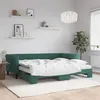 Image de vidaXL Lit de jour avec gigogne et matelas vert foncé 90x200cm velours