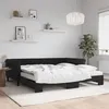 Image de vidaXL Lit de jour avec lit gigogne et matelas noir 100x200 cm velours