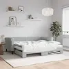 Image de vidaXL Lit de jour avec gigogne et matelas gris clair 90x190cm velours