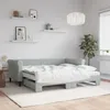 Image de vidaXL Lit de jour avec gigogne et matelas gris clair 90x190cm velours