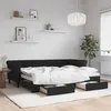 Image de vidaXL Lit de jour avec gigogne et tiroirs noir 80x200 cm velours
