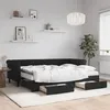 Image de vidaXL Lit de jour avec gigogne et tiroirs noir 80x200 cm velours