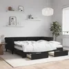 Image de vidaXL Lit de jour avec gigogne et tiroirs noir 90x190 cm velours