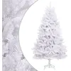Image de vidaXL Sapin de Noël artificiel à charnières avec support blanc 180 cm