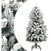 Image de vidaXL Sapin de Noël artificiel à charnières avec neige floquée 120 cm