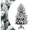 Image de vidaXL Sapin de Noël artificiel à charnières avec neige floquée 150 cm