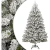 Image de vidaXL Sapin de Noël artificiel à charnières avec neige floquée 180 cm