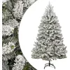 Image de vidaXL vidaXL Sapin de Noël artificiel à charnières avec neige floquée 180 cm