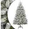 Image de vidaXL Sapin de Noël artificiel à charnières avec neige floquée 240 cm