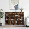 Image de vidaXL Armoires murales 2 pcs chêne fumé bois d'ingénierie